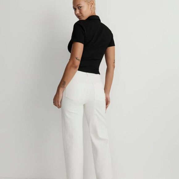 Madewell no825 Curvy 90s Straight ivory denim jeans NWT size 23 - Picture 4 of 12
